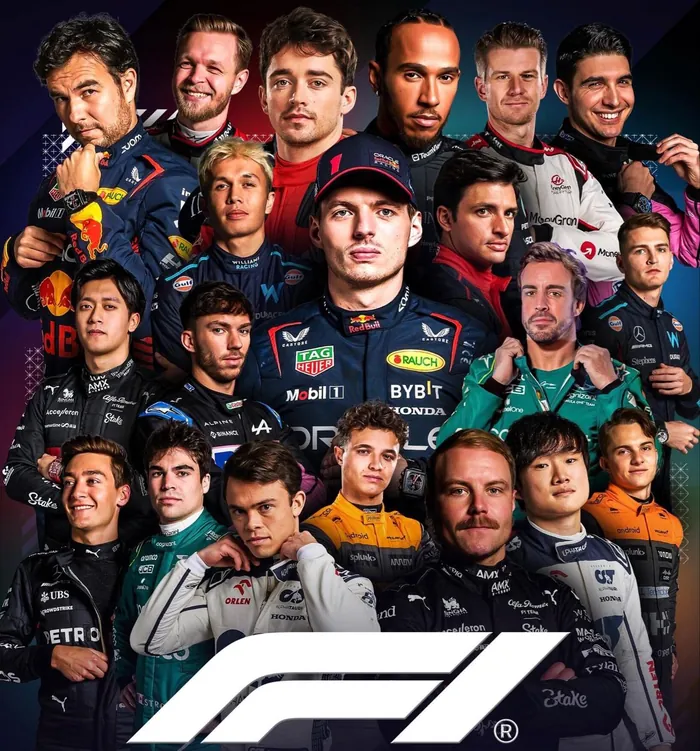 Formule 1-coureurs naast elkaar